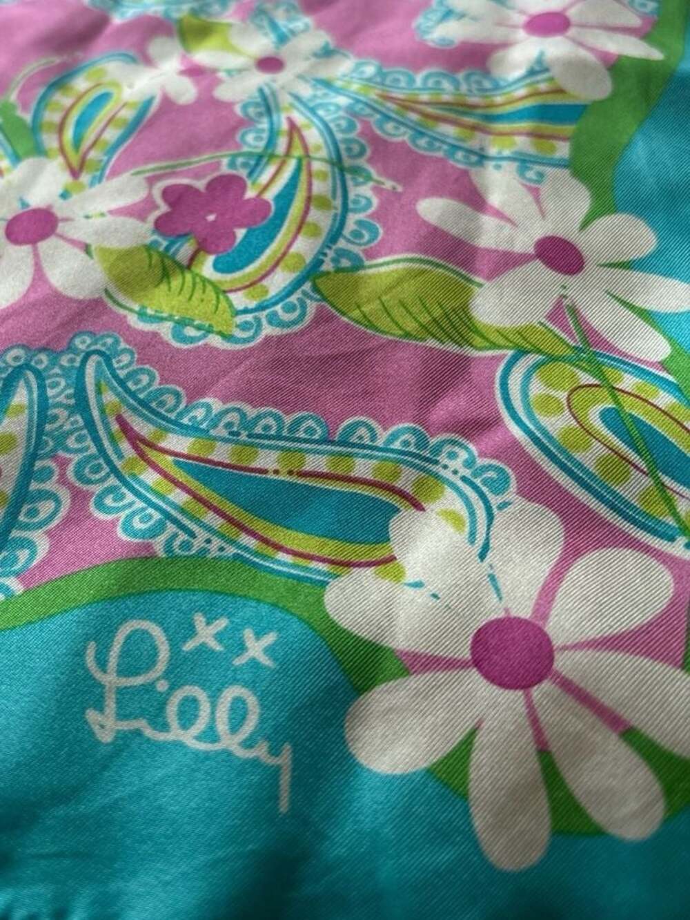 Lilly Pulitzer x Ford Warriors in Pink 2004 Breast Cancer Awareness 100% Silk